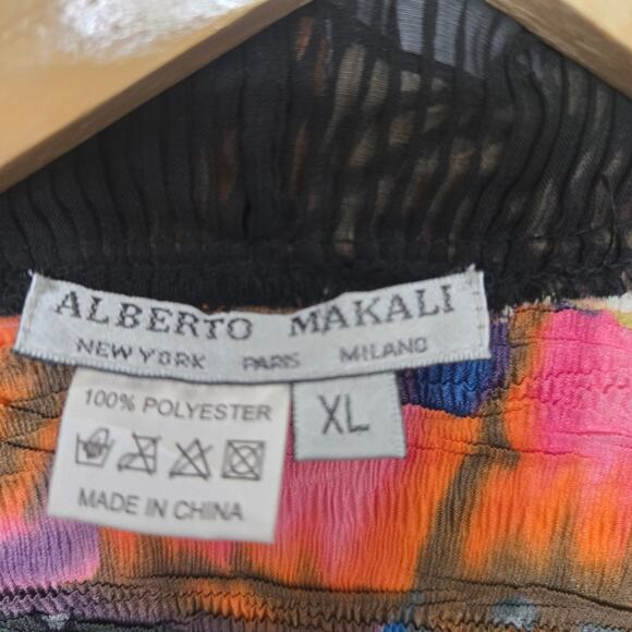 Alberto Makali Women Vtg 90s Y2K Eclectic Butterfly Crinkle Ruffle Cardigan XL - Picture 9 of 12